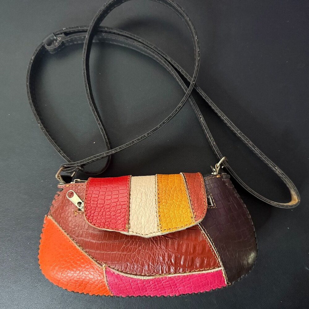 Nicaragua Handmade Multicolor Patchwork Crossbody Bag Leather handbag